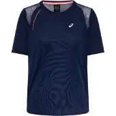 Asics 1100000002199 "ROAD SS TOP", Damen, Gr. XS, blau (midnight), Obermaterial: 94% Polyester, 6% Elasthan, Shirts 1100000002199, ACTIBREEZETM Technologie, Atmungsaktiv, Reflektierend