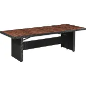 Syfax Gartentisch 240x90x74 cm Poly Rattan und Massivholz Akazie