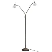 LINDBY Stehlampe Gwendolin, 2-flg., 160cm, Glas, verstellbar