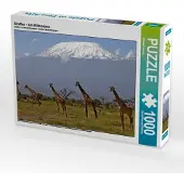 CALVENDO Giraffen – Am Kilimanjaro 1000 Teile Puzzle quer 640x480mm, Herzog Michael; 7354308
