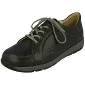 Finn Comfort Saragossa Herren Schnürhalbschuhe schwarz Leder - Größe: UK 6,5