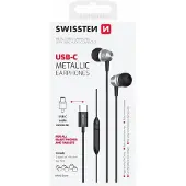 Swissten - Sluchátka USB-C Metallic