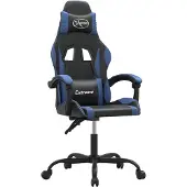 vidaXL Gaming-Stuhl Drehbar Schwarz und Blau Kunstleder