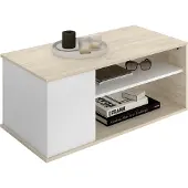 Dmora Fargo - Couchtisch, Weiß, 50x100x42h cm, 3 Fächer
