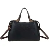 Gallantry Paris Gallantry, Damen Handtasche zweifarbig mit Reißverschluss Kontrastgriffen, Schwarz