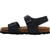 The Divine Factory Kinder Leder Pantoletten mit Memory-Sohle, zwei verstellbaren Riemen und offener Schuhspitze