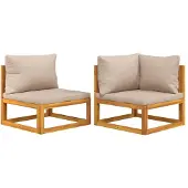 Syfax 2-tlg. Garten-Sofa-Set mit Kissen Massivholz Akazie