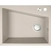 Laveo BADLAND Spülbecken Granitspüle Einzelbecken Grenada 48x60 cm Beige | Siphon im SET!
