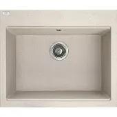 Laveo BADLAND Granitspüle Einzelbecken TAU 50x60 Beige | Siphon im SET!