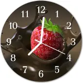 Tulup Glasuhr Wanduhr Küchenuhr Echt-Glas 30fi cm Schokolade braun