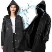 Edibazzar | Regenmantel-Umhang schwarz wasserdicht EVA stark