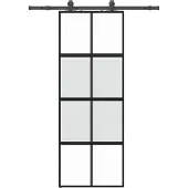 Syfax Schiebetür mit Beschlag Schwarz 76x205 cm Hartglas