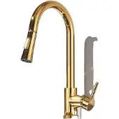 OEM Ausziehbare Küchenarmatur, 360° Drehung, Dual-Wasser-Modus, Gold