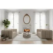 Fun-Möbel Sofaset Designersofa SOLVIE 2-2 in Stoff Moly Beige