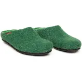 Gottstein Magicfelt Filz Pantoffeln 100% reine Wolle für höchsten Komfort, Rutschfeste Sohle für sicheren Halt, Anatomische Form für perfekte Passform dunkelgrün 44 EU