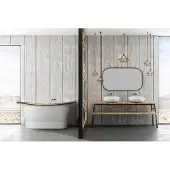 Gemlook Badewanne Thaleia aus Messing, doppelten Slipper Design, 172x70x72 cm