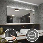 Alasta Rechteckiger LED-Spiegel 180x60 cm für Wohnzimmer, Schlafzimmer und Badezimmer