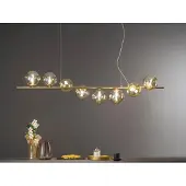 LUCE Design Balken Pendelleuchte Honey Gold 8-flammig