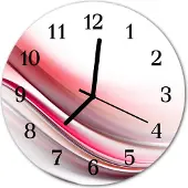 Tulup Glasuhr Wanduhr Küchenuhr Echt-Glas 30fi cm Abstrakt rot