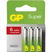 GP ReCyko Super Alkaline-Batterien AAA/LR03 G-TECH, 6 Stück