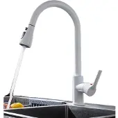 OEM Küchenarmatur, Ausziehbare Sprühkopf, Drehbares Design, CF04043WHWM Weiß
