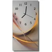 Tulup Glasuhr Wanduhr Küchenuhr Echt-Glas 30x60 Abstrakt Beige