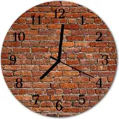 Tulup Glasuhr Wanduhr Küchenuhr Echt-Glas 30fi cm Ziegel rot