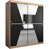 MEBLE KRYSPOL Kleiderschrank, Schiebetürenschrank Schlafzimmer, Schrank mit Spiegel MAROKO 180 cm