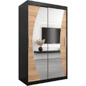 MEBLE KRYSPOL Kleiderschrank, Schiebetürenschrank Schlafzimmer, Schrank mit Spiegel WAVE 120 cm