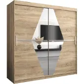 MEBLE KRYSPOL Kleiderschrank, Schiebetürenschrank Schlafzimmer, Schrank mit Spiegel BOLIWIA 200 cm
