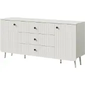 Mzm24 Kommode mit Schubladen Chloe 2D3S 165 Weiß (schwarzer oder goldener Griff)