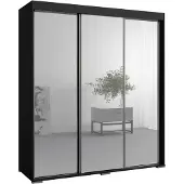 Mzm24 Schiebetürenschrank mit Spiegel Como 3D3L 180 Schwarz