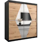 MEBLE KRYSPOL Kleiderschrank, Schiebetürenschrank Schlafzimmer, Schrank mit Spiegel BOLIWIA 180 cm