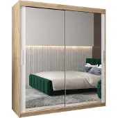 MEBLE KRYSPOL Kleiderschrank, Schiebetürenschrank Schlafzimmer, Schrank mit Spiegel TOKYO 3 180 cm