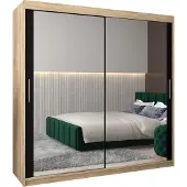 MEBLE KRYSPOL Kleiderschrank, Schiebetürenschrank Schlafzimmer, Schrank mit Spiegel TOKYO 3 200 cm