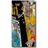 Tulup Glasuhr Wanduhr Küchenuhr Echt-Glas 30x60 Bruchfläche Mehrfarbig