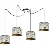 Light11 HOME Decken-Hängelampe, Lampenschirm mit Spinnenmuster, Gold