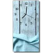 Tulup Glasuhr Wanduhr Küchenuhr Echt-Glas 30x60 Tisch Blau