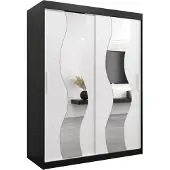 MEBLE KRYSPOL Kleiderschrank, Schiebetürenschrank Schlafzimmer, Schrank mit Spiegel SEWILLA 150 cm