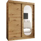 MEBLE KRYSPOL ROYAL 150 Kleiderschrank mit zwei Schiebetüren für Schlafzimmer – moderner Aufbewahrungsschrank mit Kleiderstange und Regalen – 150x200x62cm - Artisan