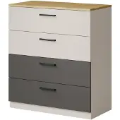 Mzm24 Kommode mit Schubladen Billz 4S 80 Kaschmir/Eiche Cremona