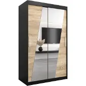 MEBLE KRYSPOL Kleiderschrank, Schiebetürenschrank Schlafzimmer, Schrank mit Spiegel RHOMB 120 cm