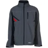 Planam Softshelljacke Highline Gr. M zink/schiefer/rot