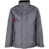 Planam Winterjacke Highline Gr. XL zink/schiefer/rot