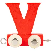 Small Foot - Buchstabenzug aus Holz rot - v - 12 Stück