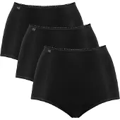 Sloggi Slip "Slip 3er Pack", Damen, Gr. 46, schwarz, Obermaterial: 88% Polyamid PA. 12% Elasthan EL., Unterhosen Slip