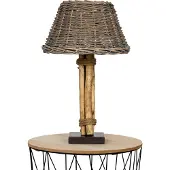 Levandeo Lampe Tischlampe H50cm Holz Holzlampe Weide Unikat Braun Treibholz Leuchte Deko