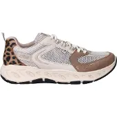 Rieker 1100000002199 , Damen, Gr. 38, beige (creme, taupe, leo), Lederimitat, Textil, Schuhe 1100000002199, Schnürschuh, Freizeitsneaker, Halbschuh mit MemoSoft-Innensohle, Topseller