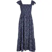 Apricot Midikleid Damen Viskose blau gemustert, 38 843522-0001-00380