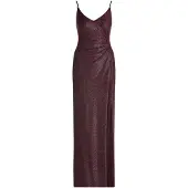 Vera Mont Abendkleid "Abendkleid mit Seitenschlitzen", Damen, Gr. 38, EURO, rot (dunkelrot, grau), Obermaterial: 81% Polyamid PA. 19% Elasthan EL., Kleider Abendkleid